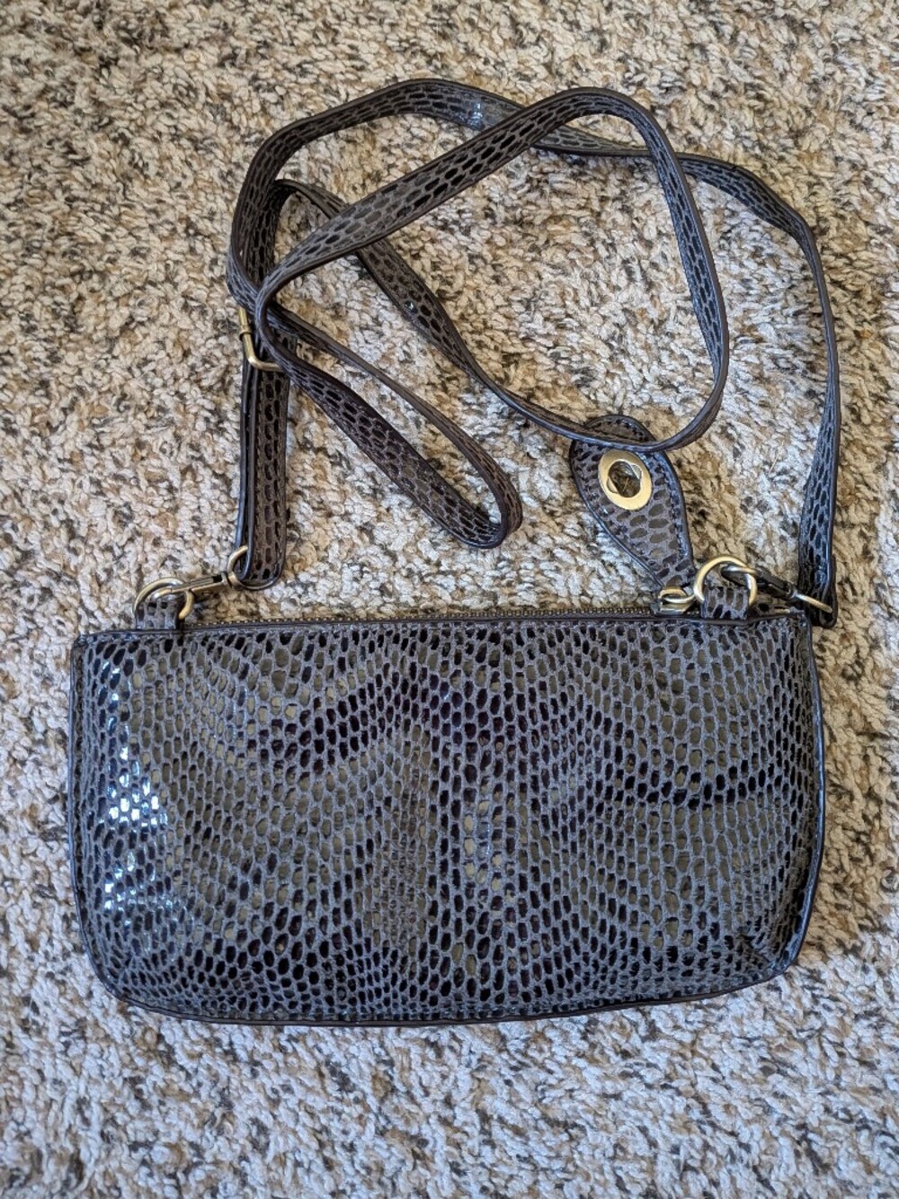 Joy Susan Faux Python Purse + Wristlet - NWOT